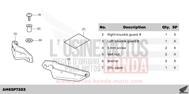 KIT,KNUCKLE GUARD EXTENSION *NH1* de X-ADV 750 MAT IRIDIUM GRAY METALLIC (NHC64) 2023